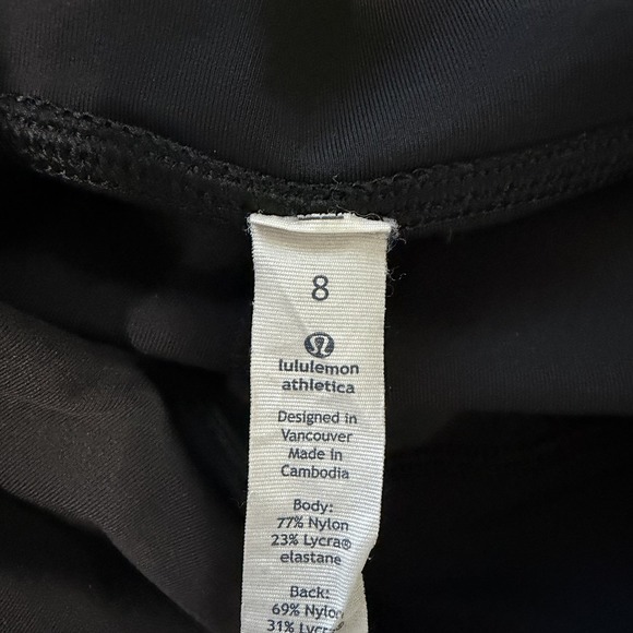 Lululemon Black Mesh Panel Crop Leggings High Rise Yoga Pants Side Zip Pocket - Picture 10 of 11